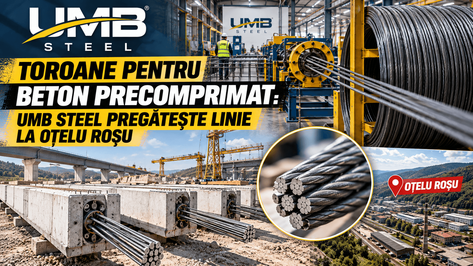 Toroane pentru beton precomprimat: UMB Steel pregătește linie la Oțelu Roșu
